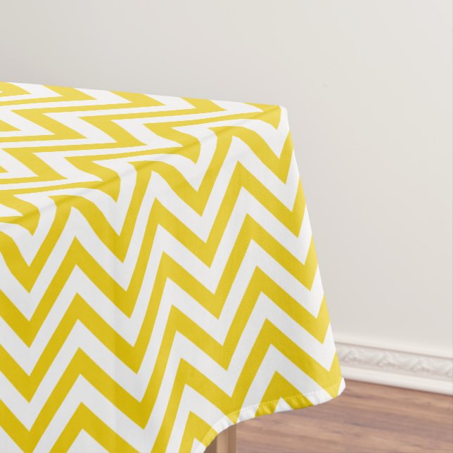 Elegant Yellow Chevrons Tablecloth (In Situ)