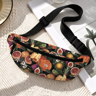 Elegant yellow citrus oranges fruits pattern print bum bags