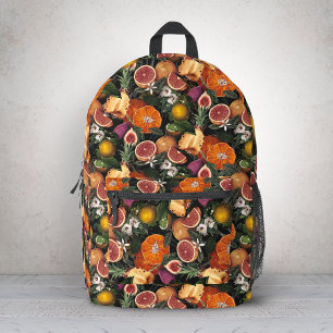 Elegant yellow citrus oranges fruits pattern printed backpack
