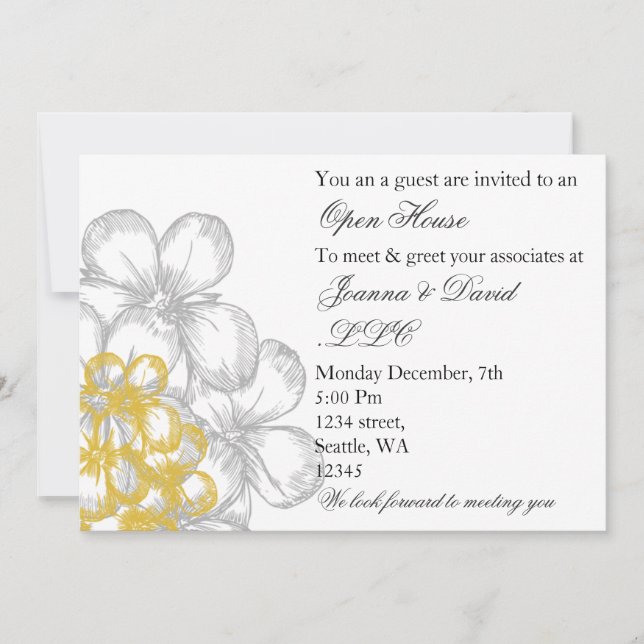 elegant yellow Corporate party Invitation (Front)