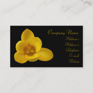 Elegant Yellow Crocus Custom Business Card