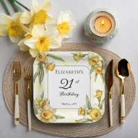 Elegant Yellow Daffodils Floral 21st Birthday