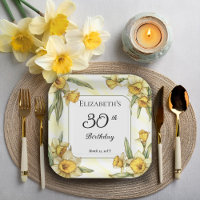Elegant Yellow Daffodils Floral 30th Birthday