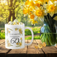 Elegant Yellow Daffodils Floral 60th Birthday