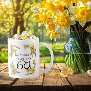 Elegant Yellow Daffodils Floral 60th Birthday Coffee Mug