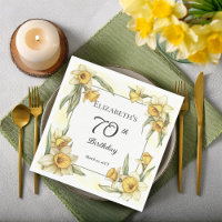 Elegant Yellow Daffodils Floral 70th Birthday
