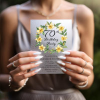 Elegant Yellow Daffodils Floral 70th Birthday