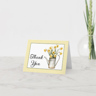 Elegant Yellow Daffodils Floral Water Can Birthday Thank You Card