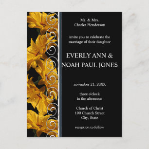 Elegant Yellow Daisy Wedding Invitation