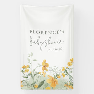 Elegant Yellow Floral Baby Shower Banner