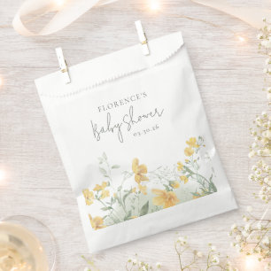 Elegant Yellow Floral Baby Shower Favour Bags