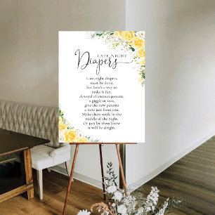 Elegant Yellow Floral Baby Shower Poster
