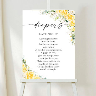 Elegant Yellow Floral Baby Shower Poster