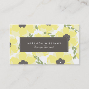 Elegant Yellow Floral Business Cards