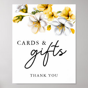 Elegant Yellow Floral Cards & Gift Wedding Sign