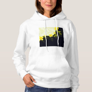 Elegant Yellow Floral Damask Hoodie