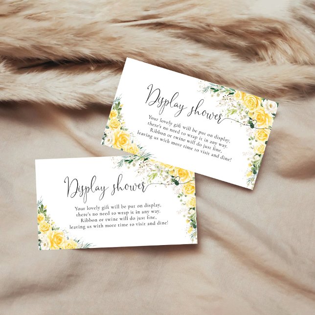 Elegant Yellow Floral Display Shower  Enclosure Card (Creator Uploaded)