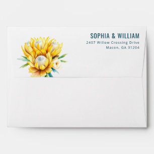 Elegant Yellow Floral Envelope