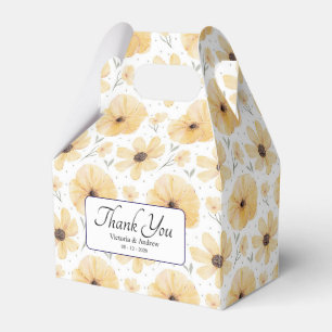 Elegant Yellow Floral Favour Box