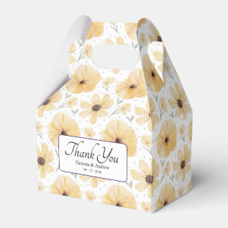 Elegant Yellow Floral Favour Box