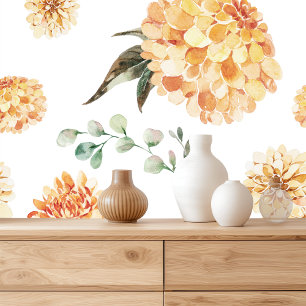 Elegant Yellow Floral Pattern  Wallpaper