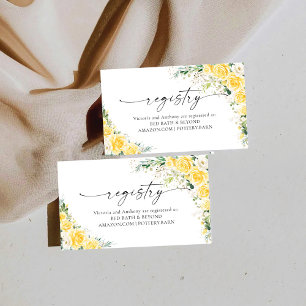 Elegant Yellow Floral Registry Enclosure Card