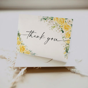 Elegant Yellow Floral Thank You Card