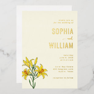 Elegant Yellow Floral Wedding Invitation