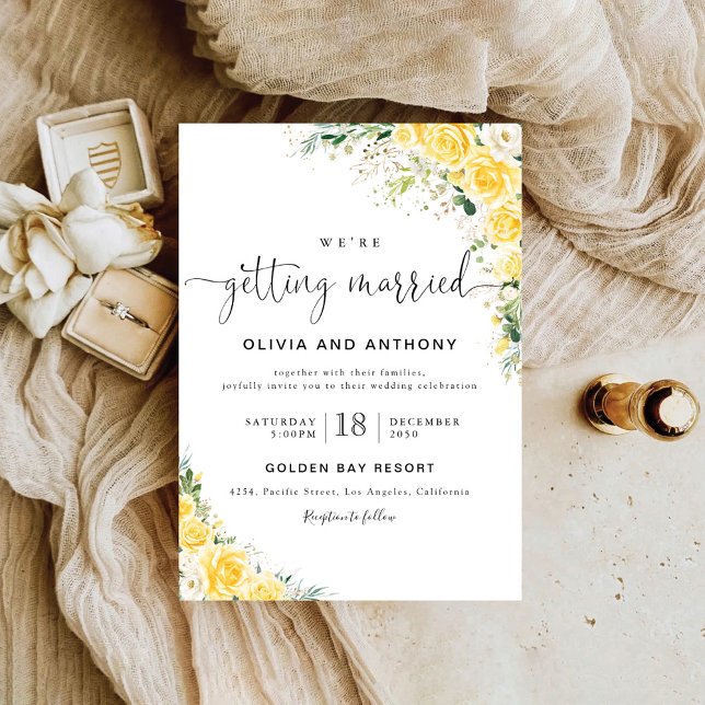 Elegant Yellow Floral Wedding Invitation (Creator Uploaded)