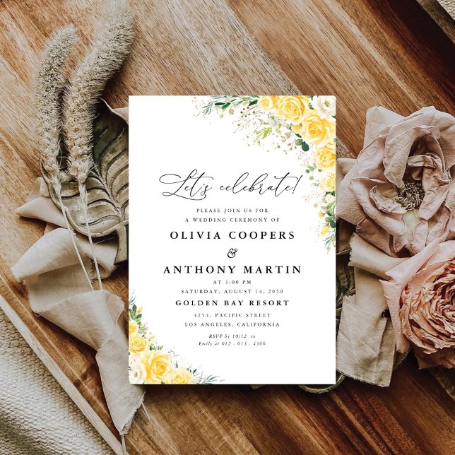 Elegant Yellow Floral Wedding Invitation (Creator Uploaded)