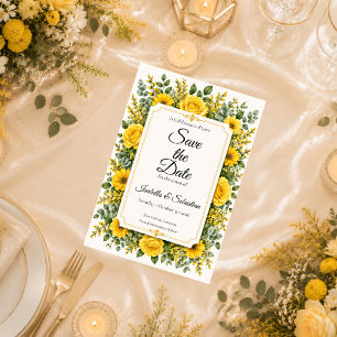Elegant Yellow Floral Wedding Save The Date
