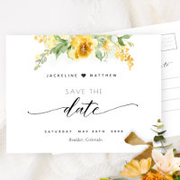 Elegant Yellow Floral Wedding Save the Date