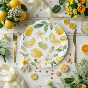 Elegant Yellow Fruit Baby Shower  Paper Plate