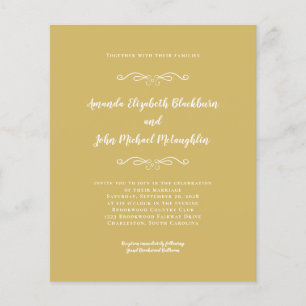 Elegant Yellow Gold Chic Budget Wedding Invitation