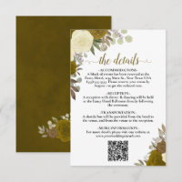 Elegant Yellow Gold Roses Wedding Details QR Code