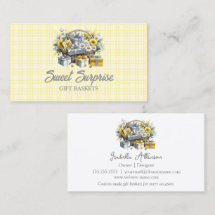 Elegant Yellow Gold Silver Gift Basket Business Card