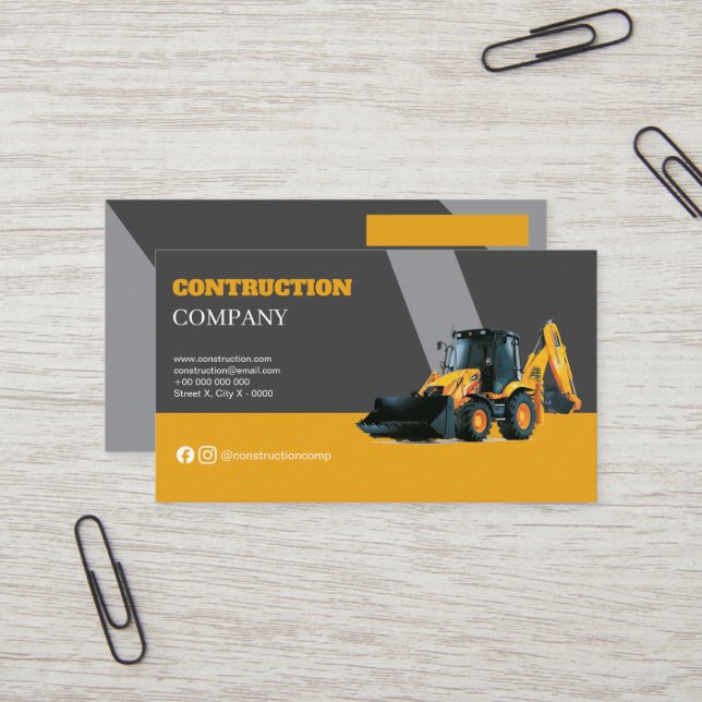 elegant yellow grey Lines Defining Structure Business Card (Front/Back In Situ)