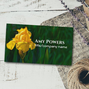 elegant yellow Iris flower photography nature  Business Card