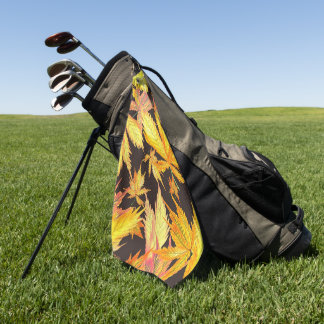 Elegant yellow leaves decorative eye-catching golf towel