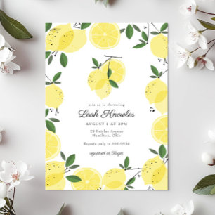 Elegant Yellow Lemon Citrus Bridal Shower Invitation