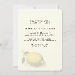 Elegant Yellow Lemon Tuscany Wedding Invitation