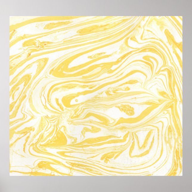 Elegant Yellow Marble: Hand-Drawn Texture Poster (Front)