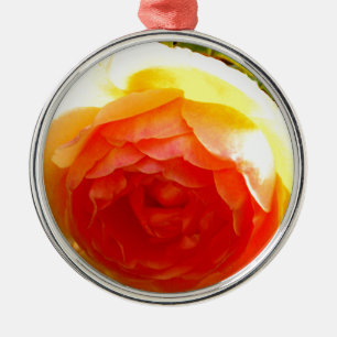 Elegant yellow peach red apricot floral rose metal tree decoration