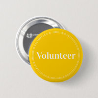 Elegant Yellow Pin-back Volunteer Buttons