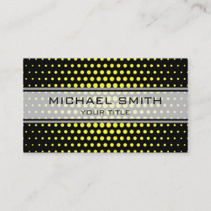 Elegant Yellow Polka Dot Pattern Business Card