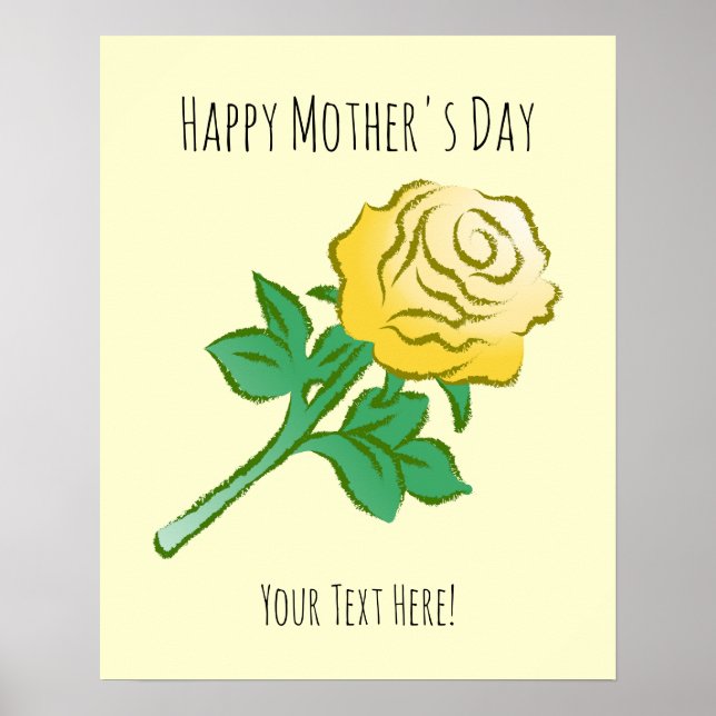 Elegant Yellow Rose Poster (Front)