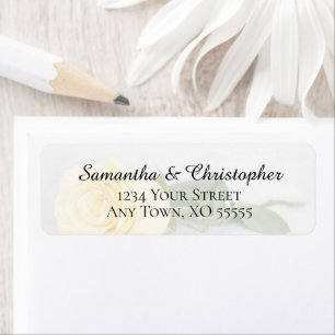 Elegant Yellow Rose Wedding Return Address