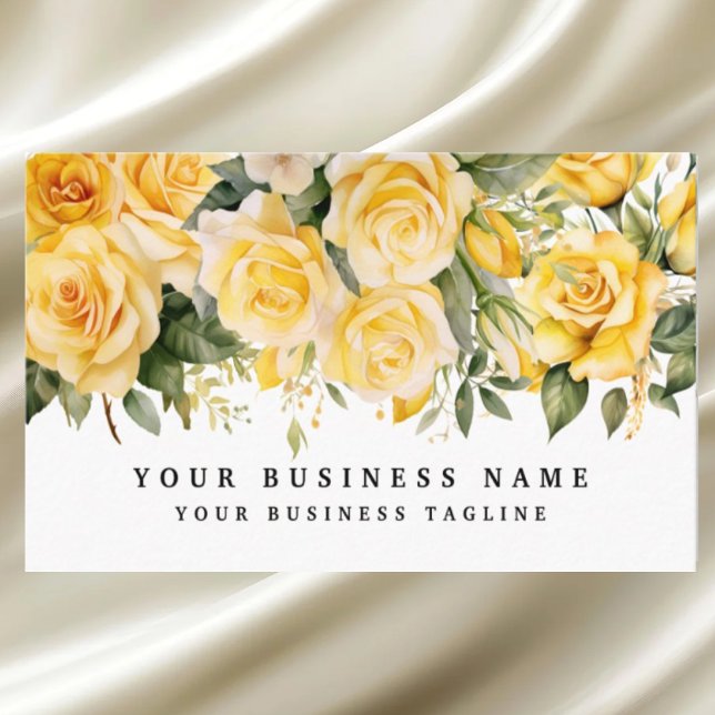 Elegant Yellow Roses Flowers Floral  Business Card (Creator Uploaded)