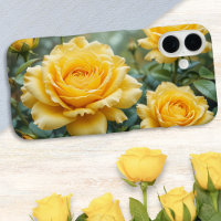 Elegant Yellow Roses with Raindrops Floral Garden