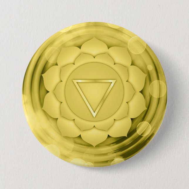 Elegant Yellow Solar Chakra Zen Yoga Spiritual 7.5 Cm Round Badge (Front)